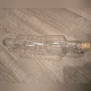 Rolling Pin Vintage Kitchen 1900s Clear Glass Ice Water Bottle Cork